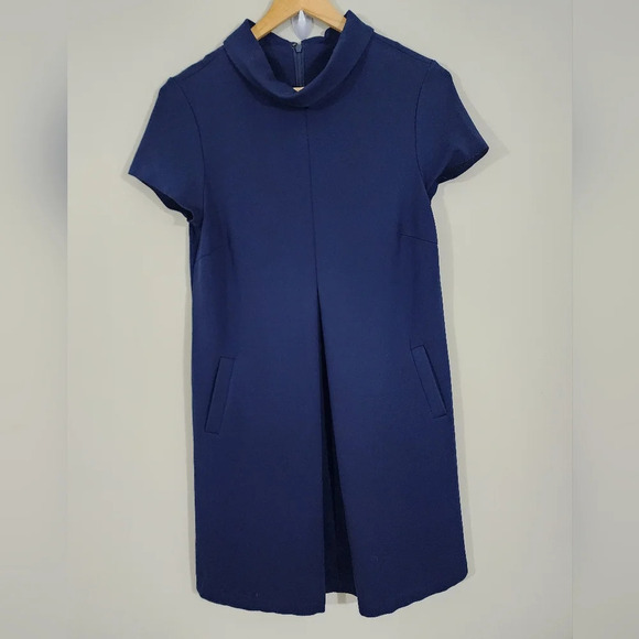 J.McLaughlin navy Leila Swing Dress in Navy Womens XS mock neck mod - Picture 5 of 12